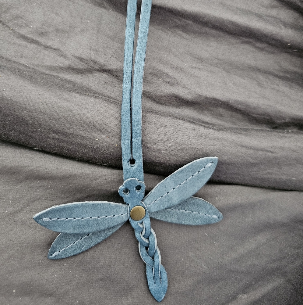 Rare NWOT Portland Leather Aqua Dragonfly Leather